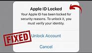 How to fix your apple id has been locked for security reasons