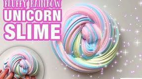 EASY FLUFFY SLIME RECIPE - How to Make Rainbow Unicorn Slime