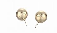 Women's 14Kt Ball Stud Earrings 8mm With Silicone Covered Pushbacks, Gold, One Size
