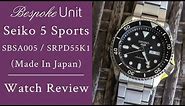 Seiko 5 Sports SRPD55K1 (SBSA005) - Black Dial & Bezel Dive Watch On 3-Link Bracelet