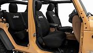 Jeep Licensed by TruShield Jeep Wrangler Custom Fit Front and Rear Seat Covers with Jeep Logo; Black J157733 (13-18 Jeep Wrangler JK 4-Door) - Free Shipping