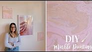DIY Marble Painting | Acrylic Pouring Canvas Painting | SUPER EASY TO DO!