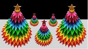 Rainbow Christmas Tree Ideas 🎄 Paper Christmas Tree Making 🎄 Christmas Decoration Ideas 🎄