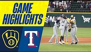 Brewers vs. Rangers Game Highlights (8/20/23) | MLB Highlights