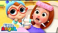 Sick Song (Mom Gets Sick) - Little Angel | Kids Cartoons & Nursery Rhymes | Moonbug Kids