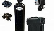 DURAWATER Iron Eater 48K Combination Water Softener & Iron Filter with Fleck 5600SXT Digital Metered Valve - Treat Whole House up to (1" Bypass 48,000 Grains, Black)