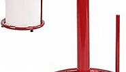 Red Paper Towel Holder Stand - Vintage Cast Iron Weighted Base Roll Paper Towel Dispenser Holder for Kitchen Countertop, Easy One Handed Tear Paper Towel Holder