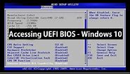 How to Access UEFI BIOS Setup on Windows 10