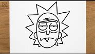How to draw RICK (Rick and Morty) step by step, EASY