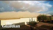 Moment huge dust storm sweeps through Arizona
