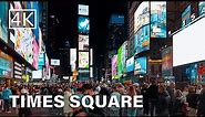 [4K] Times Square New York City at Night - Walking Tour