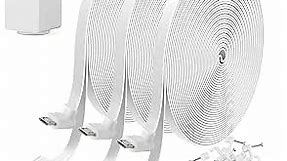 Uogw 3 Pack 20FT/6M Power Extension Cable Compatible with WYZE Cam Pan V3, USB to 90 Degree Micro USB Extension Charging Cable,L-Shaped Flat Power Cord for WYZE Cam Pan V3 (White)