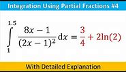 Cracking Calculus: Integration Using Partial Fractions| Example #4 | Hindi