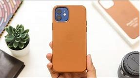 iPhone 12 series official leather case with MagSafe review!! (Saddle Brown!!)