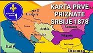 Karta Prve Priznate Srbije iz 1878 godine