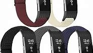 Elastic Bands Compatible with Fitbit Charge 2 Band, Adjustable Stretchy Soft Nylon Solo Loop Replacement Strap for Fitbit Charge 2 Women Men