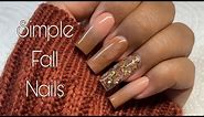 Simple Fall Acrylic Nails 🤎 | Acrylic Nail Tutorial