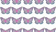 20 Pcs Rainbow Butterfly Charm 201 Stainless Steel Filigree Pendants Etched Metal Embellishments for Jewelry Necklace Bracelet Making