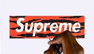 HOW TO DRAW SUPREME LOGO ! USING A RULER (PT 1)
