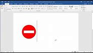 How to type No Entry symbol in Word