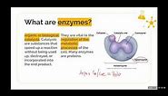 General Biology 1 - Components of an Enzyme