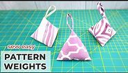 How to Make Sewing Pattern Weights in 5 minutes // Easy Triangular Fabric Weights Tutorial