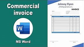 How to Create a Commercial Invoice Template using MS Word 2021