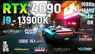 GeForce RTX 4090 + i9 13900K - Test in 10 Games | 1080p | 1440p | 4K | 8K |