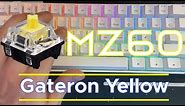 Mizar MZ60 Luna Mechanical Gateron Yellow Switches Sound Test! Stock Linear Switches!