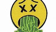 Sicko Mode Puke Emoji Patch Smiley Text Logo Embroidered Iron On