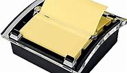 Post-it Pop-up Notes Dispenser, Organizes Desk & Keeps Notes Nearby, Black Base, Clear Top, Includes 50 sheets of 3 in x 3 in Canary Yellow Sheets