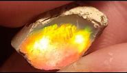 Opal cutting | Discovering the gem inside this crystal opal | precious opal