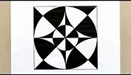 Square Geometry Art || Square Geometry Pattern || Simple Art Drawing || Geometric Square Design