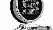 Gun Safe Lock Replacement,Chrome Keypad Electronic Safe Lock with Solenoid Lock 2 Override Keys and Circuit Board Lock