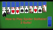 How To Play Spider Solitaire 2 Suits! Playing Solitaire Online and Card Games Solitaire Lessons
