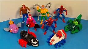 1995 MARVEL SPIDER-MAN SET OF 9 McDONALD'S HAPPY MEAL COLLECTIBLES VIDEO REVIEW