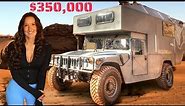 Am I MOVING into a $350,000 HUMVEE TRUCK CAMPER? Full Tour: Living in a 4x4 Off Road HUMMER