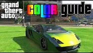 GTA V - Ultimate Color Guide #1 | Best Colors for Car Customizations