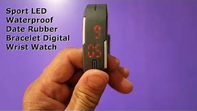 Sport LED Waterproof Date Rubber Bracelet Digital Wrist Watch unboxing