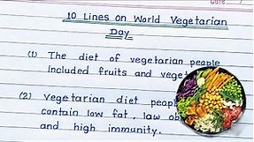 10 lines on world vegetarian day// 10 lines essay on world vegetarian day//