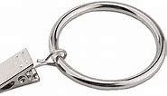 Curtain Rings with Clips 2.5 Inch Silver - Coideal 10 Pack Extra Large 2 1/2 Inch Nickel Metal Drape Ring for Drapery, Fit 2 Inch Rod