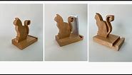 Wooden Cat Phone Stand