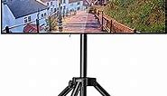 PERLESMITH Tripod TV Stand -Portable TV Stand for 37-85 Inch LED LCD OLED Flat Screen TVs-Height Adjustable Display Floor TV Stand with VESA 600x400mm, Holds up to 110lbs PSTM2