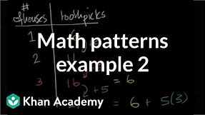 Math patterns example 2 | Applying mathematical reasoning | Pre-Algebra | Khan Academy
