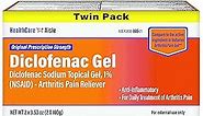 HealthCareAisle Diclofenac Gel Twin Pack Diclofenac Sodium Topical Gel (NSAID) Arthritis Pain Reliever 1% 200 grams (2 x 100g)
