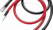 Spartan Power Battery Cable 1 Foot or 12 Inch 1/0 Gauge AWG Wire Set 5/16" M8