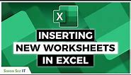 Inserting a New Worksheet in Microsoft Excel