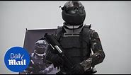 The futuristic next-generation combat suit for human soldiers