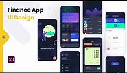 Finance App UI Design - Banking Mobile App Design - Adobe XD