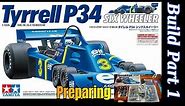 Tamiya 1/12 Scale Tyrrell P34 Six Wheeler Formula 1 Car. Part 1 Full Online Build